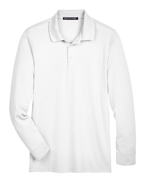 Men's CrownLux Performance® Plaited Long Sleeve Polo