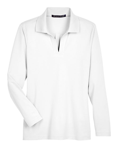 Women's CrownLux Performance® Plaited Long Sleeve Polo