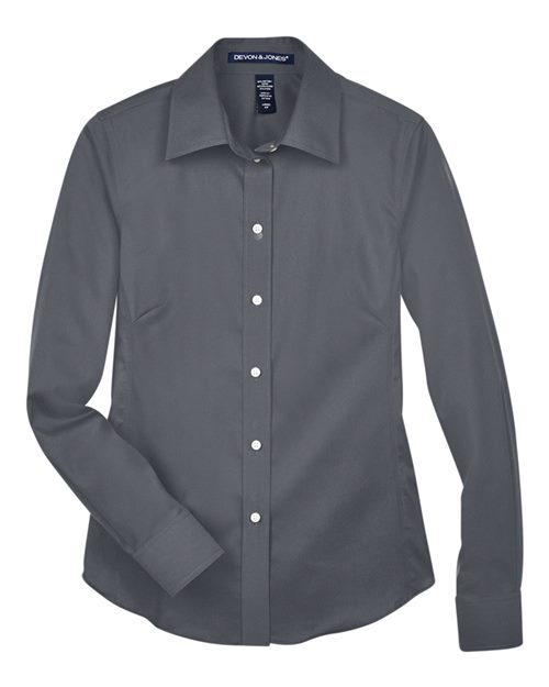 Chemise habillée en sergé extensible uni pour femme de la collection Crown®