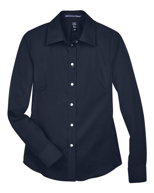 Chemise habillée en sergé extensible uni pour femme de la collection Crown®