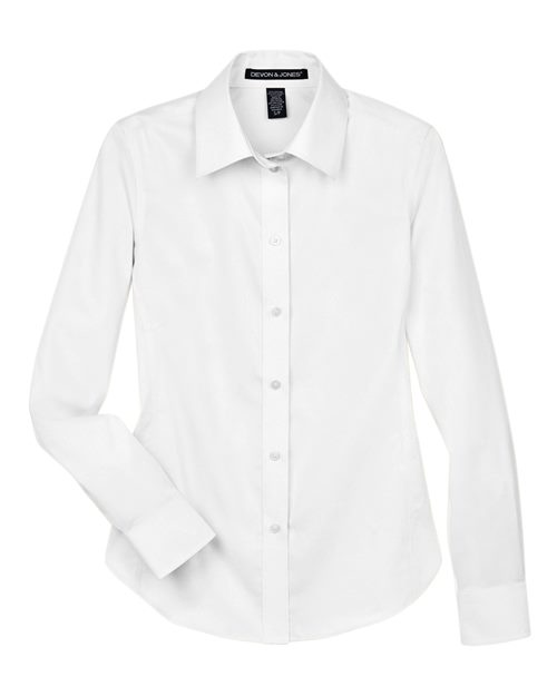 Chemise habillée en sergé extensible uni pour femme de la collection Crown®