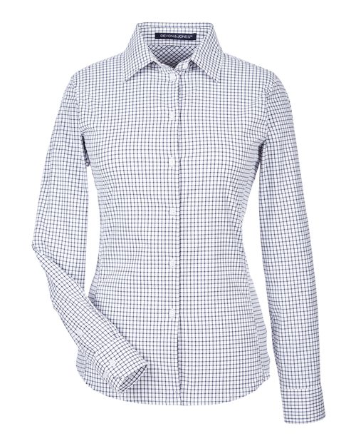 Women's CrownLux Performance® Micro Windowpane Woven Dress Shirt