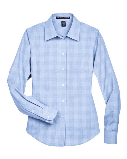 Women's Crown Collection® Glen Plaid Woven Dress Shirt