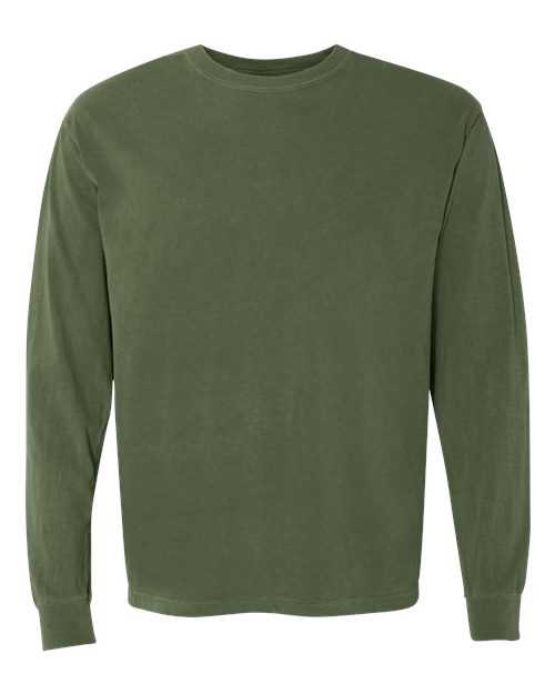 T-shirt à manches longues épais teint en pièce