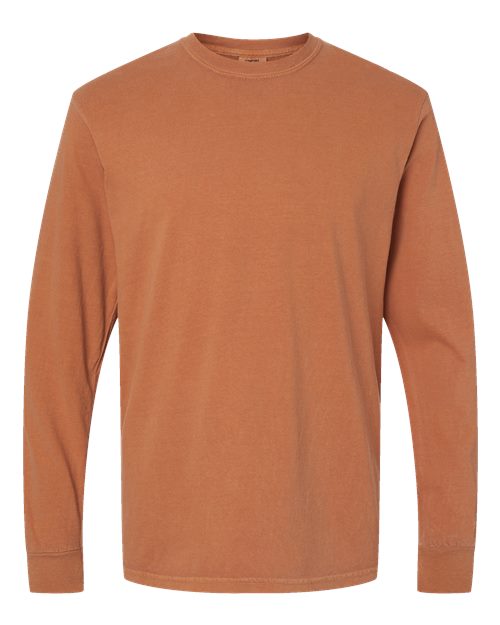 T-shirt à manches longues épais teint en pièce