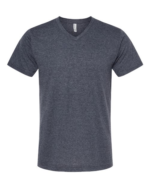 T-shirt col V en mélange de luxe