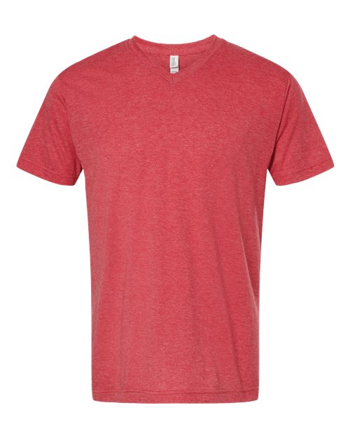 T-shirt col V en mélange de luxe