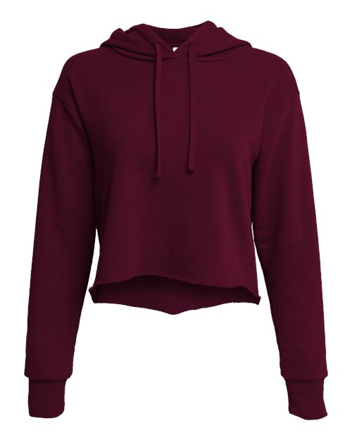 Women's Laguna Sueded Raw Edge Crop Hoodie Sweatshirt