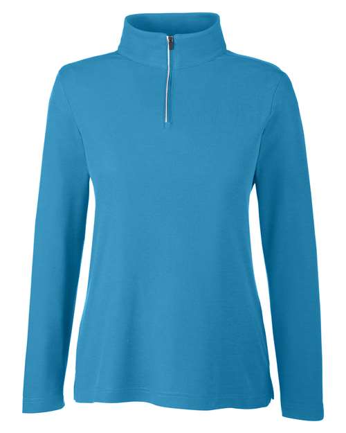 Pull piqué Fusion ChromaSoft™ à fermeture éclair quart de tour pour femme