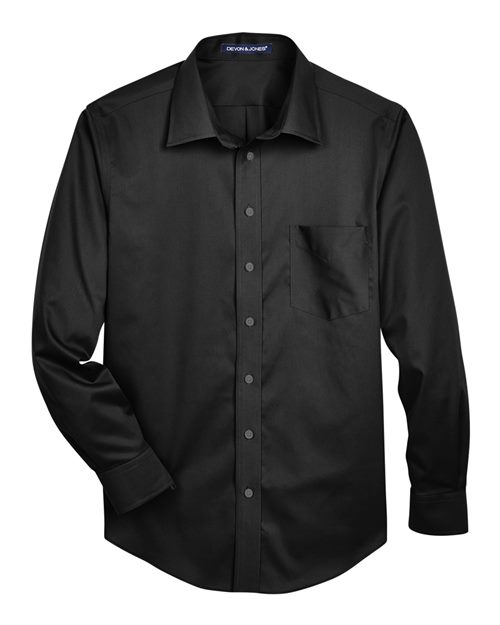 Chemise habillée en sergé extensible uni pour homme de la collection Crown®