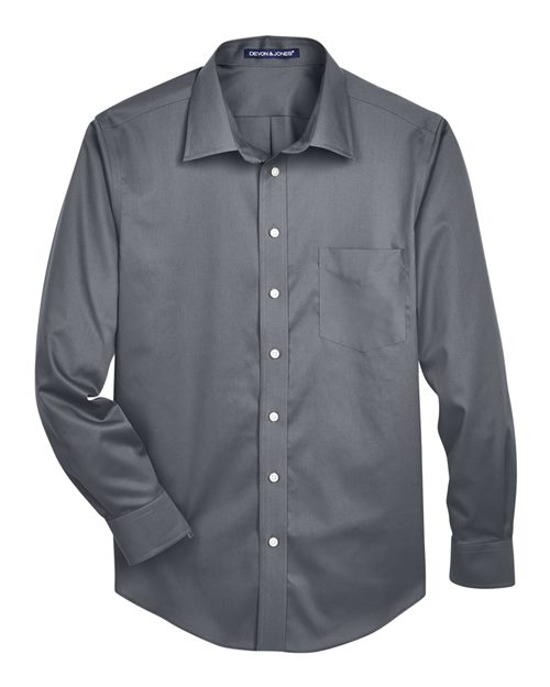 Chemise habillée en sergé extensible uni pour homme de la collection Crown®