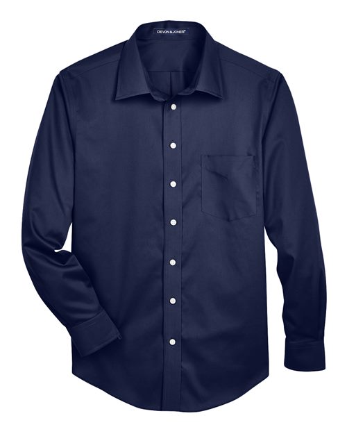 Chemise habillée en sergé extensible uni pour homme de la collection Crown®