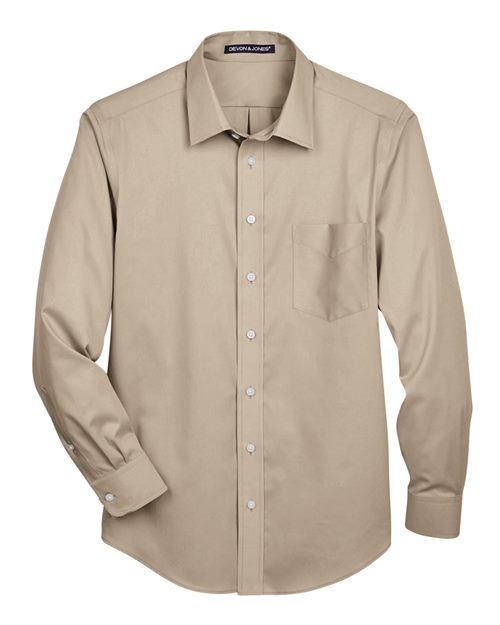 Chemise habillée en sergé extensible uni pour homme de la collection Crown®