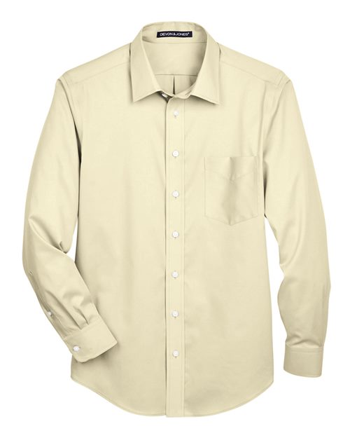 Chemise habillée en sergé extensible uni pour homme de la collection Crown®