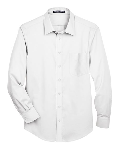 Chemise habillée en sergé extensible uni pour homme de la collection Crown®