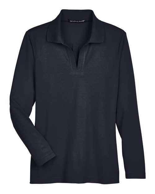 Women's CrownLux Performance® Plaited Long Sleeve Polo
