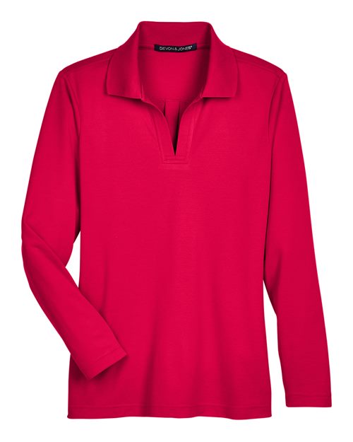 Women's CrownLux Performance® Plaited Long Sleeve Polo