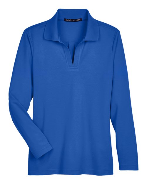 Women's CrownLux Performance® Plaited Long Sleeve Polo
