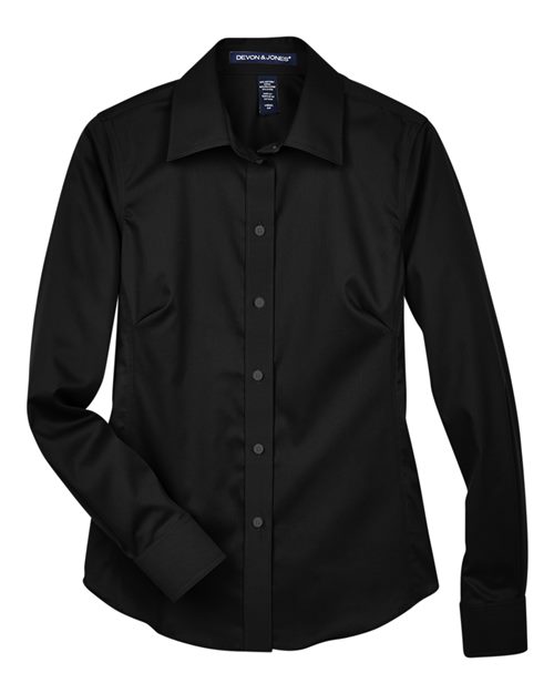 Chemise habillée en sergé extensible uni pour femme de la collection Crown®