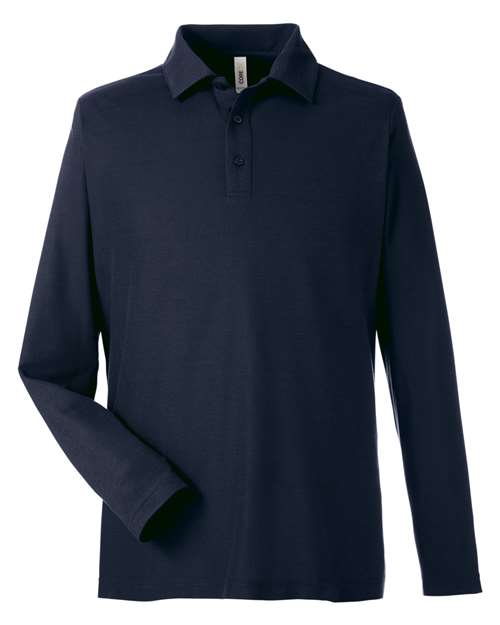 Polo piqué à manches longues Fusion ChromaSoft™ pour homme