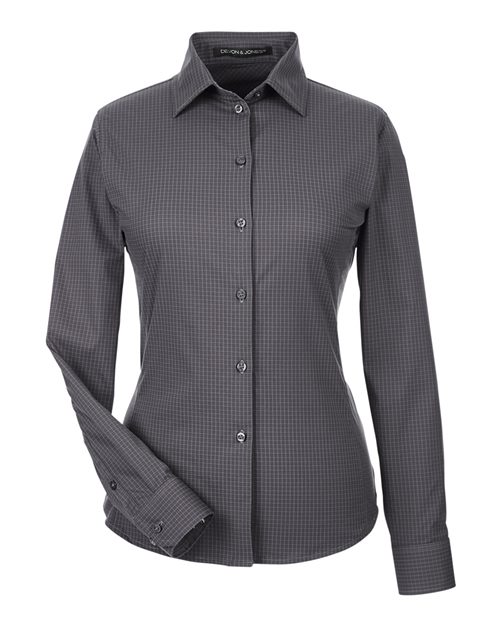 Chemise tissée à mini carreaux ton sur ton CrownLux Performance® pour femme