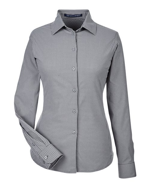 Chemise tissée à mini carreaux ton sur ton CrownLux Performance® pour femme