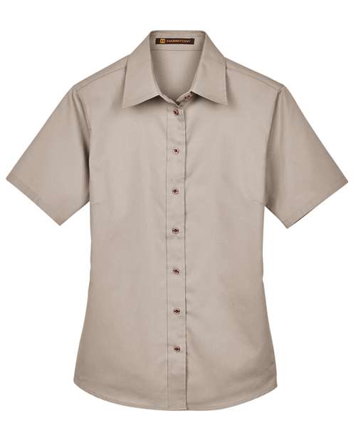 Chemise habillée en sergé à manches courtes Easy Blend™ pour femme avec traitement antitache