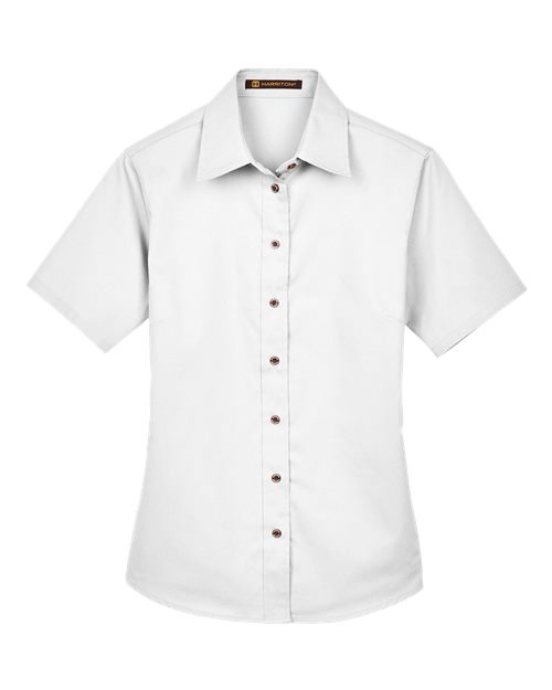Chemise habillée en sergé à manches courtes Easy Blend™ pour femme avec traitement antitache