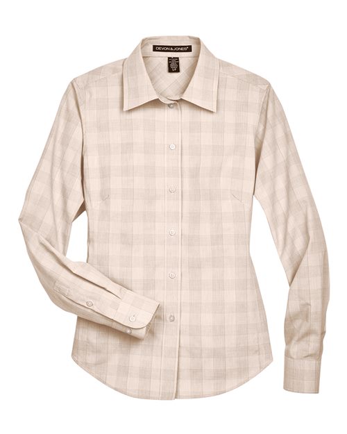 Women's Crown Collection® Glen Plaid Woven Dress Shirt