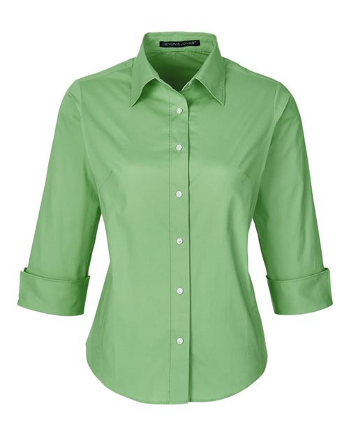 Women's Perfect Fit™ Three-Quarter Sleeve Stretch Poplin Dress Shirt