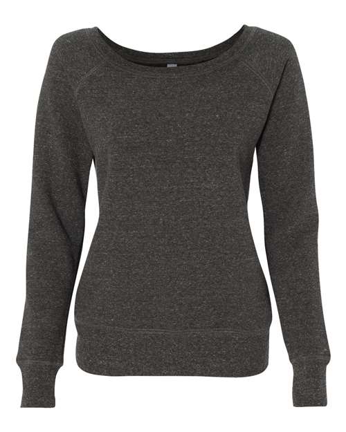 Sweat-shirt à col large en polaire éponge pour femme