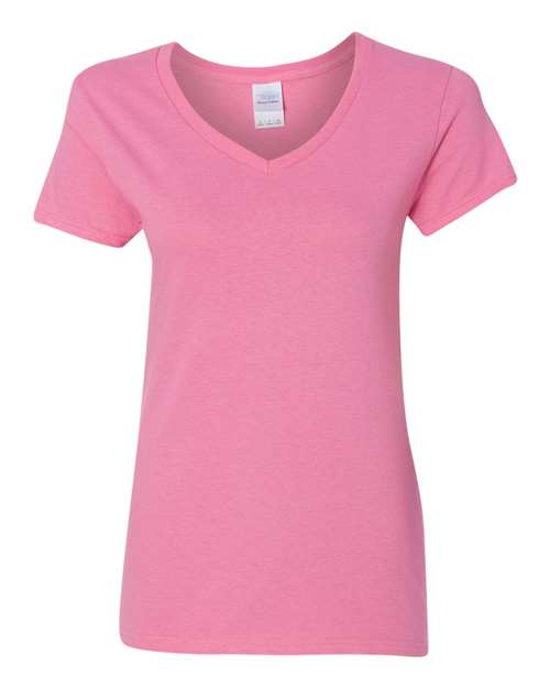 T-shirt col V en coton épais pour femme