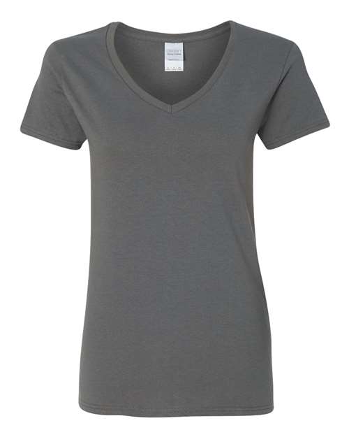 T-shirt col V en coton épais pour femme
