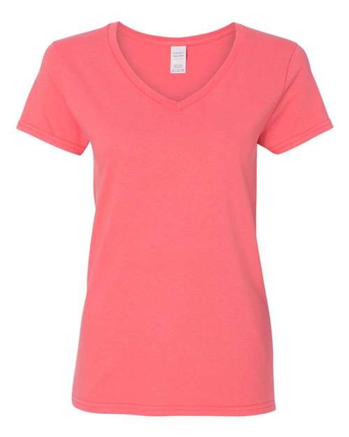 T-shirt col V en coton épais pour femme