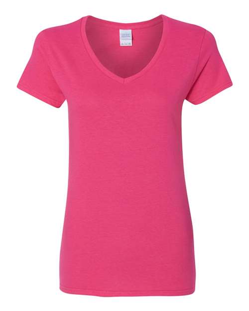 T-shirt col V en coton épais pour femme