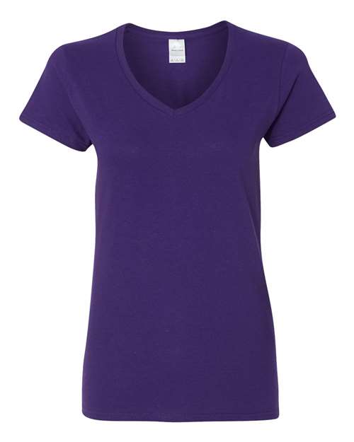 T-shirt col V en coton épais pour femme