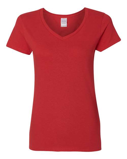 T-shirt col V en coton épais pour femme