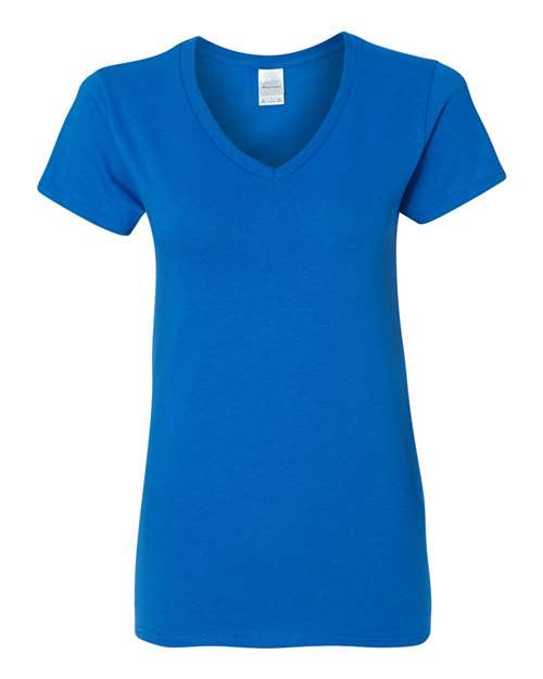 T-shirt col V en coton épais pour femme