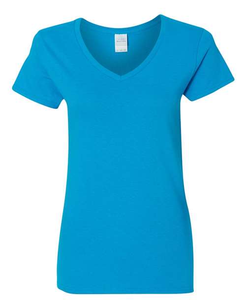 T-shirt col V en coton épais pour femme