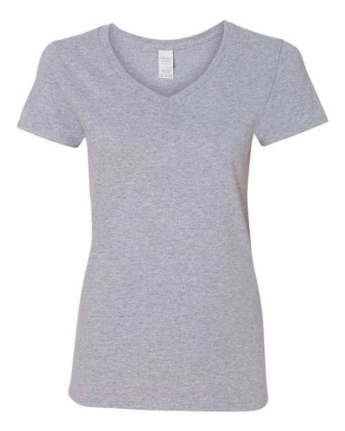 T-shirt col V en coton épais pour femme