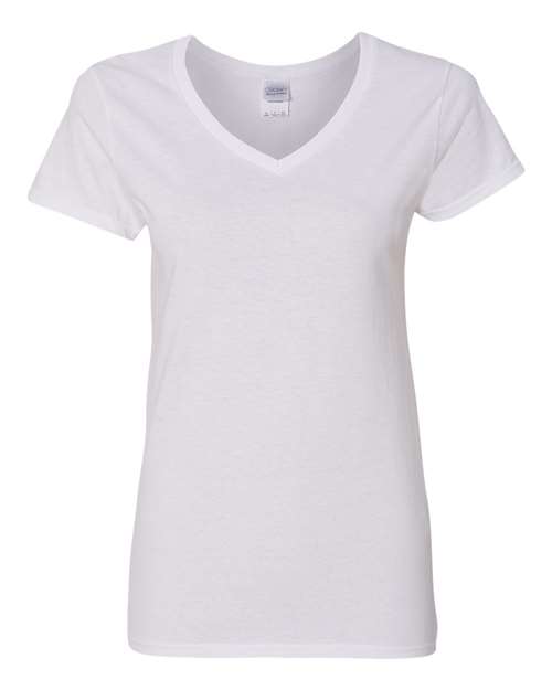 T-shirt col V en coton épais pour femme