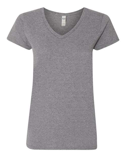 T-shirt col V en coton épais pour femme