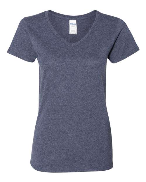 T-shirt col V en coton épais pour femme