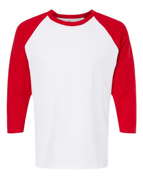 T-shirt de baseball à manches trois-quarts raglan
