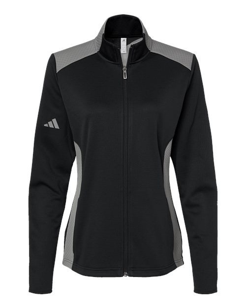 Veste zippée intégrale texturée en matières mixtes pour femme