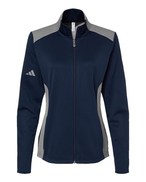 Veste zippée intégrale texturée en matières mixtes pour femme