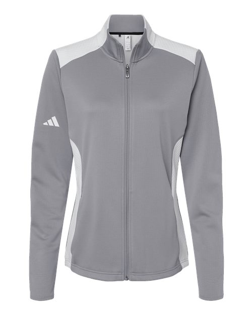 Veste zippée intégrale texturée en matières mixtes pour femme